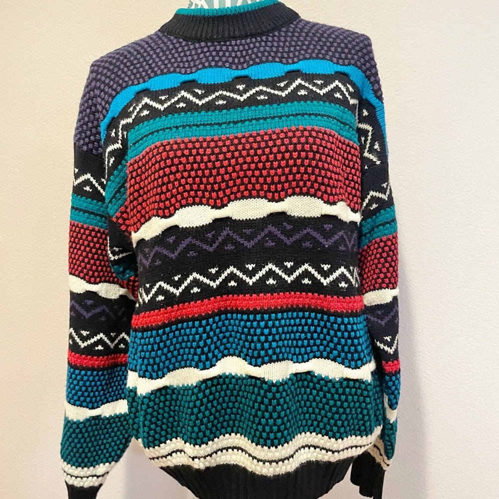 Vintage Multicolor Stripe Knit Sweater